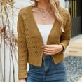 thumbnail image 2 of Odeerbi Cardigan for Women Casual Erogenous Fashion 2025 V-Neck Solid Color Long Sleeve Tops Blouse Yellow, 2 of 5
