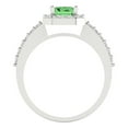 thumbnail image 4 of Solitaire with Accents Engagement Ring for Women - 1.92ct Simulated Green Diamond in 14K White Gold Promise Ring, 4 of 6