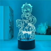 TYOMOYT Cute Night Light Led Genshin Impact Ganyu Led Light lamp Cool 3D Illusion Night Lamp Home Room Decor Upward Lighting Acrylic LED Light Xmas Gift Desktop Lamp