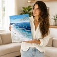 thumbnail image 4 of DIY Ocean Wave Pearl Diamond Painting Art Kit with Frame, Beach Pearl Beads Art Craft for Adults Beginner, Gemstone Diamond Dots Beads for Home Wall Decor, 4 of 5