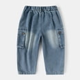 thumbnail image 4 of Bovxnpu Unisex Boys Jeans Denim Pnats Loose Cargo Jeans for Kids Casual Trousers, 4 of 7