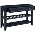 thumbnail image 6 of Softa Retro Design Console Table with Two Open Shelves, Pine Solid Wood Frame and Legs for Living Room, Navy Blue, 6 of 16