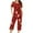 Red, variant on Cavosen Christmas 2 Piece Womens Silk Pajamas Crew NeckButton and Elastic Waist Pants Breathable Sleepwear Snowman Printed Warm Comfortable