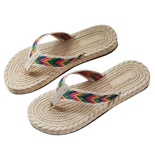 Ichuanyi Womens Shoes Clearance Summer Women Seaside Imitation Straw