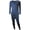 Navy, variant on Men's Thermal Base Layer Long Johns Cotton Blend Top And Bottom Set (XL, Ash)