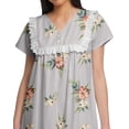 thumbnail image 3 of Moomaya Chemise de Nuit d'Allaitement à Col en V pour Femmes, Manches Courtes Imprimées, 3 of 5