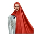 thumbnail image 2 of Aligament Women's Elegant Modest Muslim Islamic Ramadan Soft Lightweight Jersey Hijab Long Scarf, Orange, 2 of 4