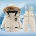 thumbnail image 2 of MEZZALL Girls Winter Snowsuit Insulated Padded Two Piece Warm Thermal Outfits With Overalls For Cold Weather Solid Color Lovely Teen Dailywear, 2 of 5