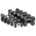 thumbnail image 5 of (2 pack) BalanceFrom Rubber Encased Hex Dumbbell, Cool Gray 5 lb, 5 of 6