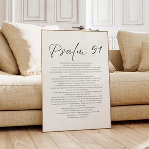 Kiloa Psalm 91 Scripture Print, Christian Wall Art, 8x12 UNFRAMED