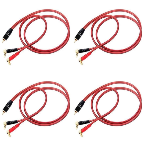 4X Banana Plug to Speaker Cable,Speaker Wire Male Plugs(2Banana) 4N OFC HiFi 2M