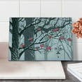 thumbnail image 2 of Winter Cutting Board, Bullfinches on Trees Winter City Park Snow Cold Weather Immigrant Birds Design, Decorative Tempered Glass Cutting and Serving Board, Small Size, Grey Coral, by Ambesonne, 2 of 5