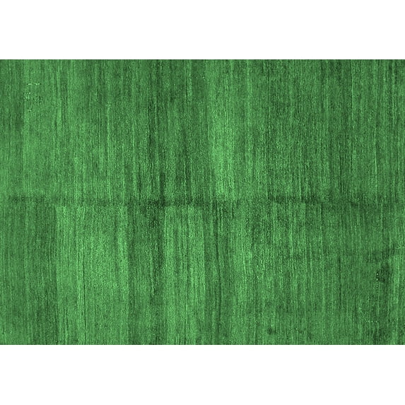 Ahgly Company Indoor Rectangle Abstract Emerald Green Modern Area Rugs, 5' x 8'