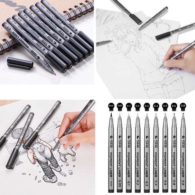 Bolígrafos de dibujo de ilustración 9 Uds bolígrafos pintados a mano bolígrafos de microlínea impermeables bolígrafos de dibujo de ilustración Anggrek Otros