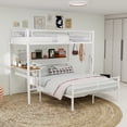 thumbnail image 3 of Harper & Bright Designs Twin Over Full Bunk Bed with Storage Shelves, Heavy-Duty Metal Bunk Bed Frame with Ladder and Under Bed Space, White, 3 of 15