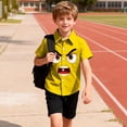 thumbnail image 4 of HOMADLES Kids Button Shirts Boys Summer Casual Graphic Tees Boys Lightweight Breathable T Shirts, Yellow 7 T, 4 of 8