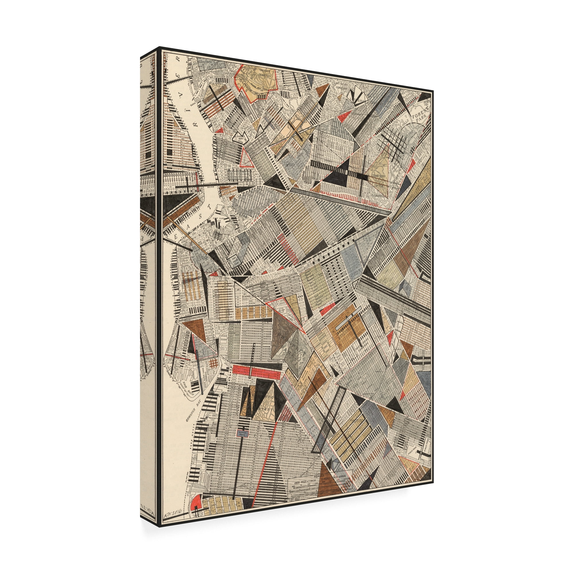 Trademark Fine Art 'Modern Map of Brooklyn' Canvas Art by Nikki Galapon