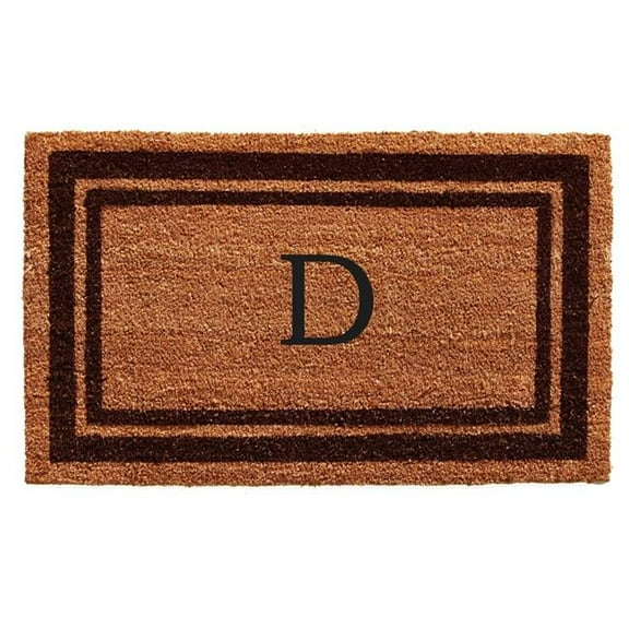 Calloway Mills Brown Border 24" x 36" Monogram Outdoor Doormat (Letter D)