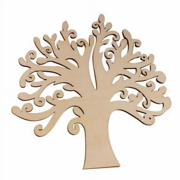 comerut 1Pc Wooden Mdf Autumn Tree Craft Craft Blank Wedding Guestbook Decoupage Family
