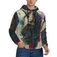 thumbnail image 2 of Naloa Colorful Ink Cute Horse Men's Casual Hooded Collar Drawstring Hoodies Pullover Sweatshirts Casual Long Sleeve Shirts-3X-Large, 2 of 7