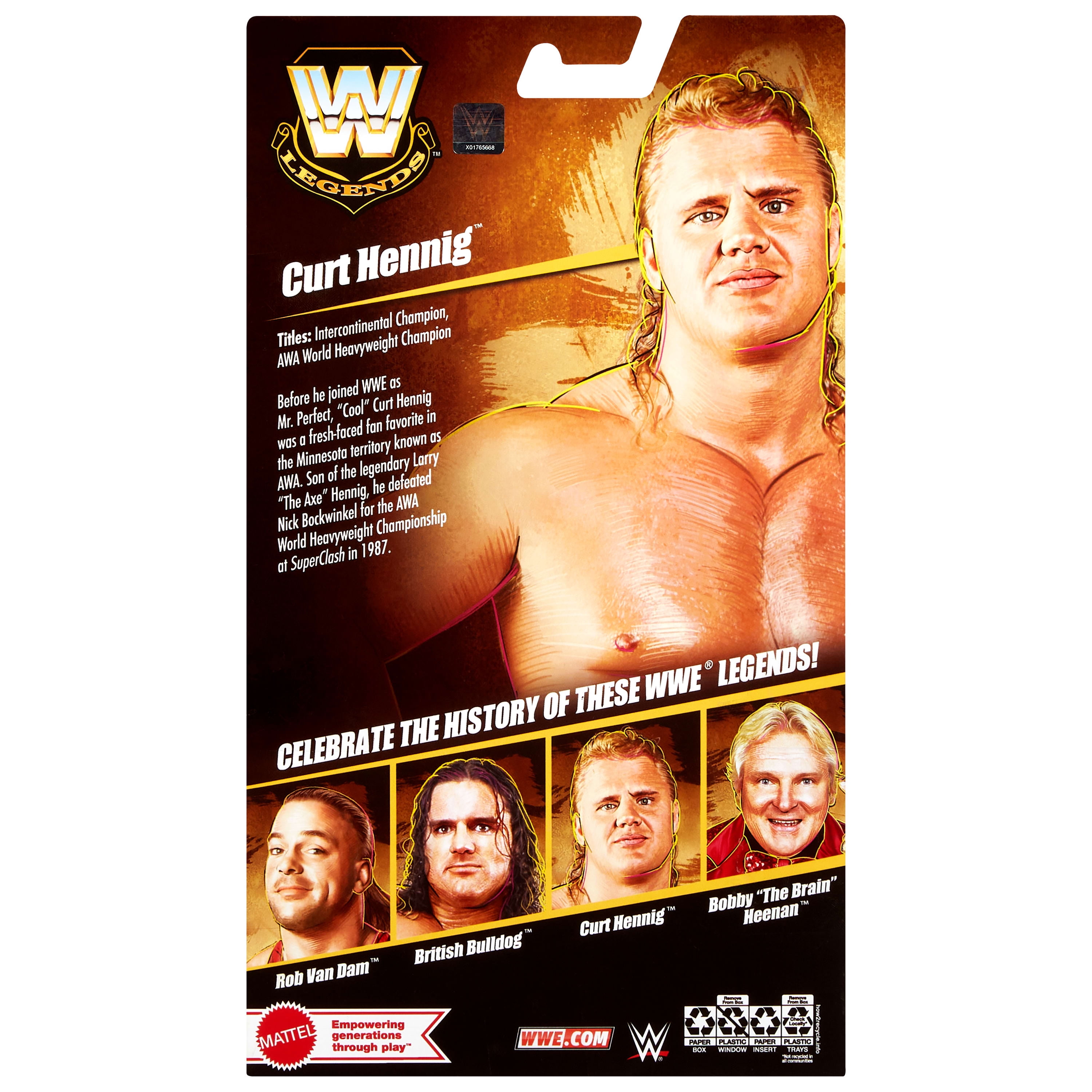 Figurine d’action et accessoires WWE Elite Legends Curt Hennig, ensemble de collection 6 pouces de la série 29 - Walmart Exclusive