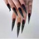 thumbnail image 3 of 24 uñas postizas de Halloween, uñas largas almendradas, uñas postizas puntiagudas, estilo bailarina francesa, uñas de diamante, uñas postizas para realce de uñas artificiales., 3 of 5