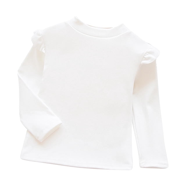 Timegard Girls Clothes Toddler Ruffle Long Sleeve Comfy Cute Pullover Tops Lightfleece Comfy Fall Clothing