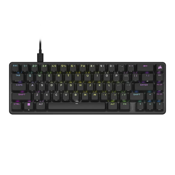 Corsair K65 PRO Mini RGB 65% Optical-Mechanical Wired Gaming Keyboard - OPX Switches - PBT Double-Shot Keycaps - iCUE Compatible - QWERTY NA Layout - Black (Renewed)