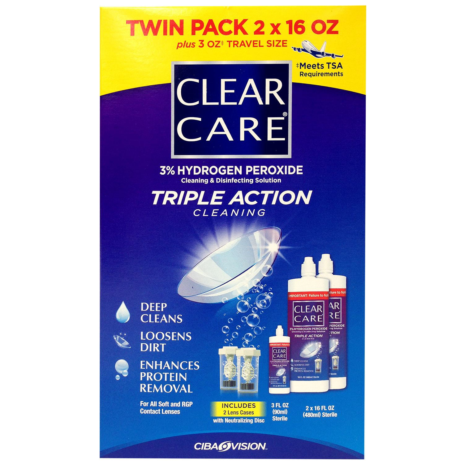 Clear Care 3 Hydrogen peroxide Triple Action Cleaning