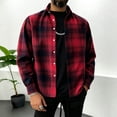 thumbnail image 2 of Lmueinov Long Sleeve Shirt Jackets for Men Lightweight Casual Plaid Button Down Shirt Mens Checkered Outerwear For Outdoor Walking Golf Sports, 2 of 8