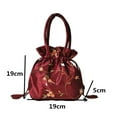 thumbnail image 2 of Ethnic Style Elegant Handmade Drawstring Bag National Style Purse Top Handle Small Bucket Bag Cosmetic Handbag Women Flower Handbags Jewelry Bag BLACK, 2 of 8