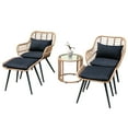 JOIVI 5Piece Outdoor Wicker Furniture Set, Rattan Bistro All Weather
