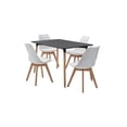 thumbnail image 2 of Comedor Alterego Rectangular Negro con 4 Sillas  Acolchadas Blancas, 2 of 4