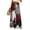Wine, variant on Women’s Loose Fit Geometric Print Wide Leg Pants with Elastic Drawstring Waist and Functional Pockets for Summer Casual Wear Blue L