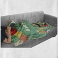 thumbnail image 6 of Champagne Soft Flannel Fleece Throw Blanket, Happy Birthday Greeting Party with Balloons and People Holding Drinks Cartoon, Cozy Plush for Indoor and Outdoor Use, 50" x 70", Multicolor, by Ambesonne, 6 of 6