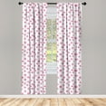 thumbnail image 3 of Ambesonne Pastel Curtains, Brushstroke Soft Polka Dots, Pair of 28"x63", Pink and White, 3 of 5