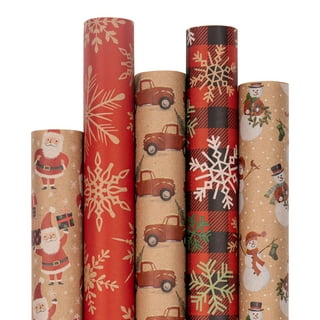 Current Red Plain Kraft Jumbo Roll Gift Wrap - 61 sq ft., Heavyweight,  tear-resistant wrapping paper for Christmas, Valentine's Day, All Occasion