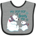 thumbnail image 3 of Inktastic My Pop Pop Loves Me Cute Polar Bears Boys or Girls Baby Bib, 3 of 4