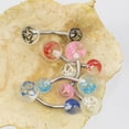 thumbnail image 3 of Belly Rings Acrylic with Assorted Peace Design Pack of 6 Surgical Steel 14ga, 3 of 8