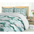 thumbnail image 5 of Ambesonne Hawaii Duvet Cover Sets, Paper Cut Style Beach Art, 2-Queen, Teal Blush, 5 of 7