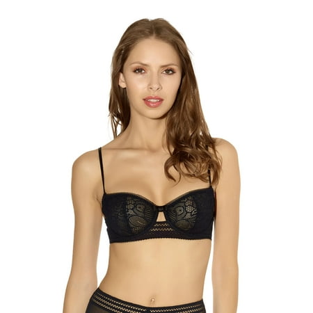 

Huit Womens Arpege Half-Cup Bra 38DD Noir