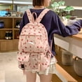 thumbnail image 5 of Ngheia Claerance! Pink Strawberry Corduroy Backpack, Chic Shoulder Bag for Schol and Travel, Spacious and Fashionable, 5 of 8