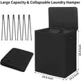 thumbnail image 5 of 154L Double Laundry Hamper with Lid and Removable Laundry Bags, Large Dirty Clothes Hamper 2 section Collapsible Laundry Basket Dorm Room Storage for Bedroom, Bathroom, College, Black, 5 of 7