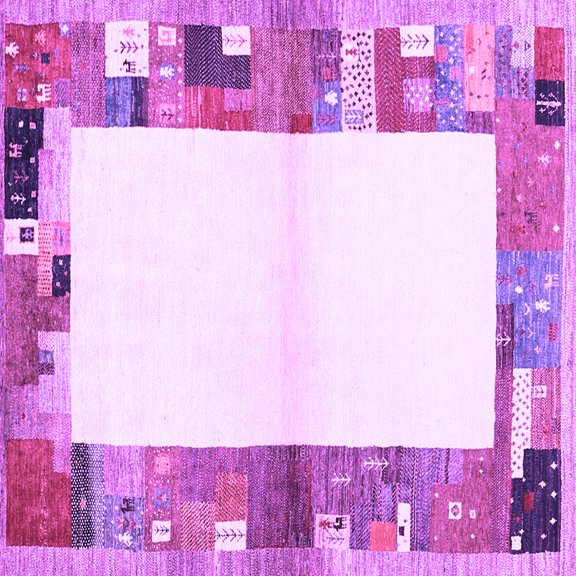 Ahgly Company Indoor Square Solid Purple Modern Area Rugs, 3' Square