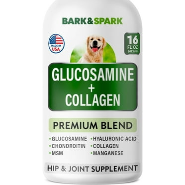 Liquid Glucosamine for Dogs 16 Fl Oz - Ultimate Dog Hip and Joint Supplement - Easy to Serve Joint Pain Relief Supplement - Advanced Formula with Chondroitin, MSM, Collagen - Hip & Joint Care - USA
