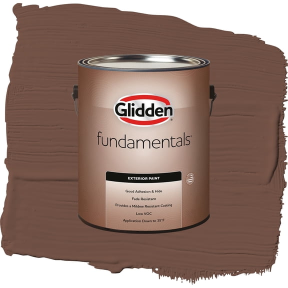 Glidden Fundamentals Bigfoot / Brown, Satin Exterior Paint, 1 Gallon