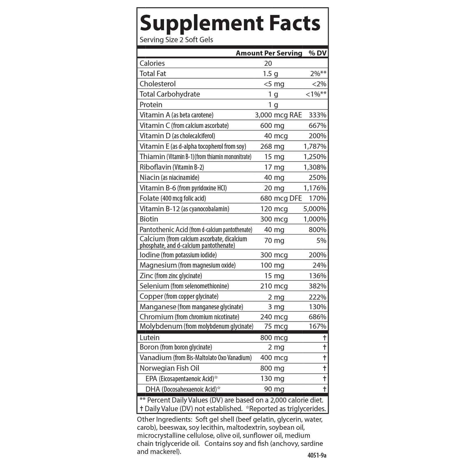 Carlson Labs - Super 2 Daily Multiple Formula With Fish Oil & Lutein Iron-Free - 120 Softgels