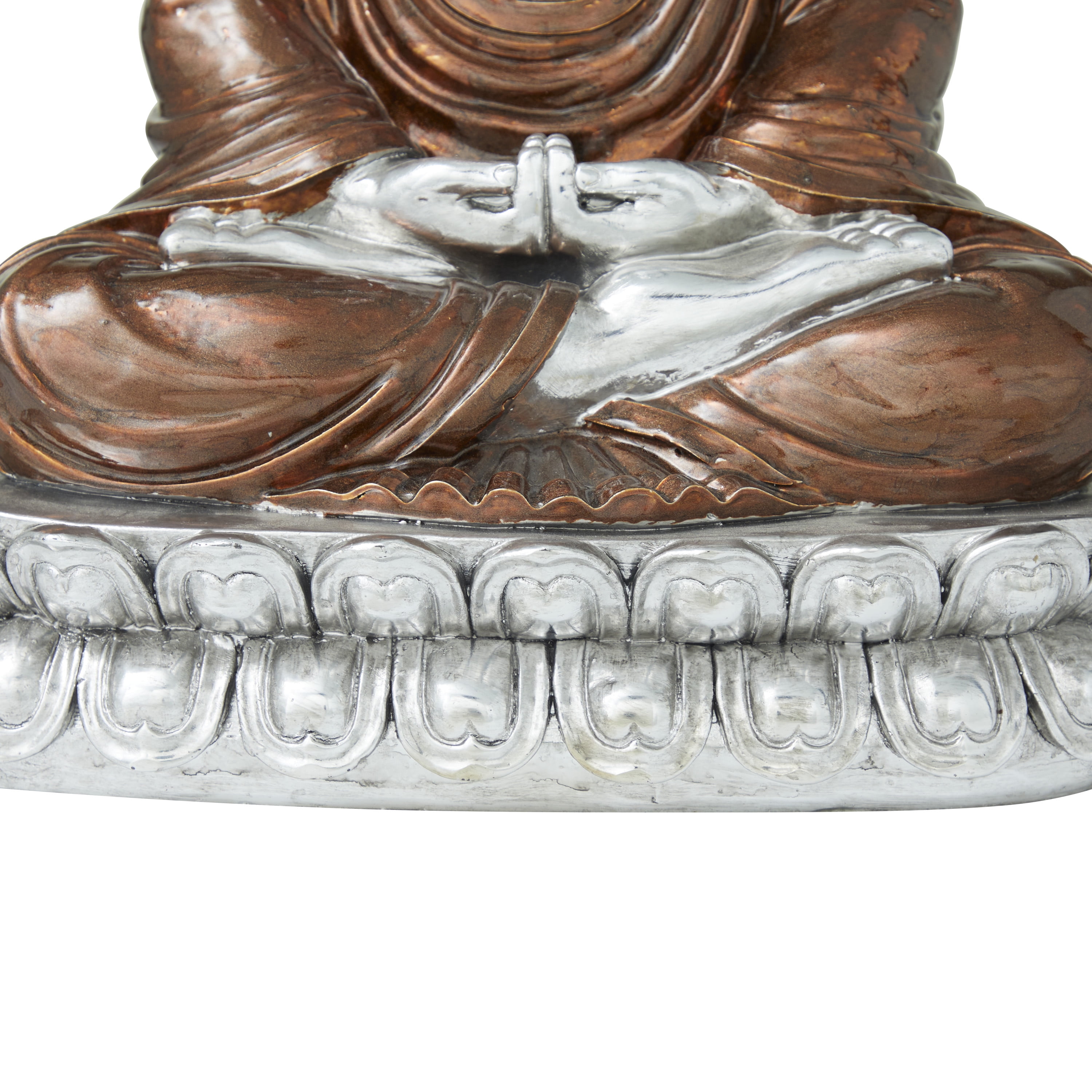 DecMode 9"W, 16"H Polystone Eclectic Sculpture, Copper, 1-Piece