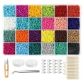 thumbnail image 1 of Glass Seed Beads, Assorted 24 Colors Small Beads for Art and Craft, Jewelry 16000pcs 2mm, 1 of 10
