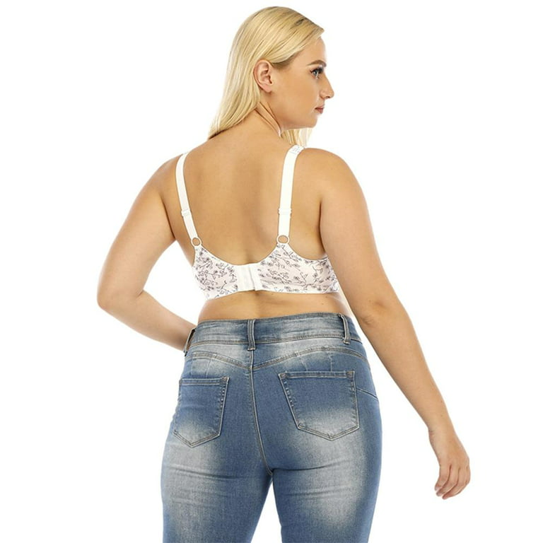Women's Cotton Bra Seamless Unlined Plus Size Comfort Full Coverage Bra  42DDD